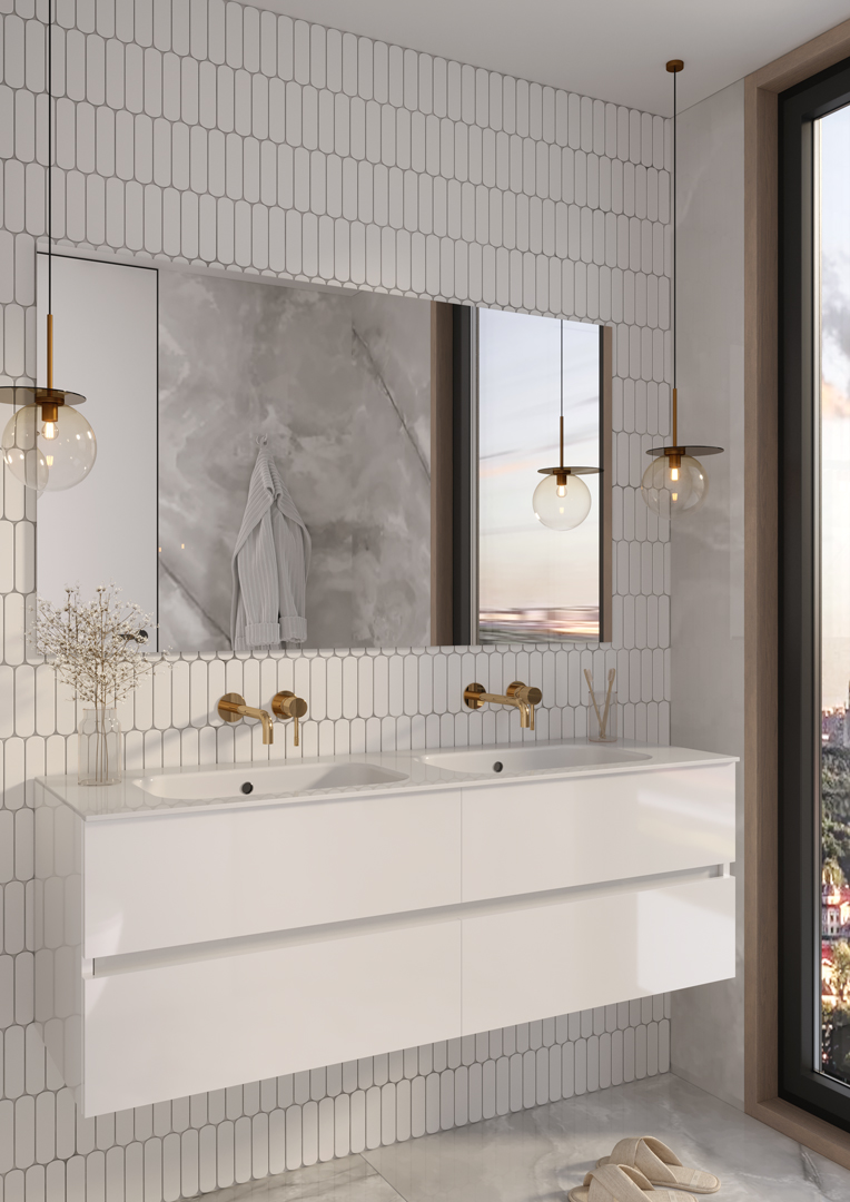 Тумба под раковину ArmadiArt Vallessi 837-140-W 140 см (белый) подвесная