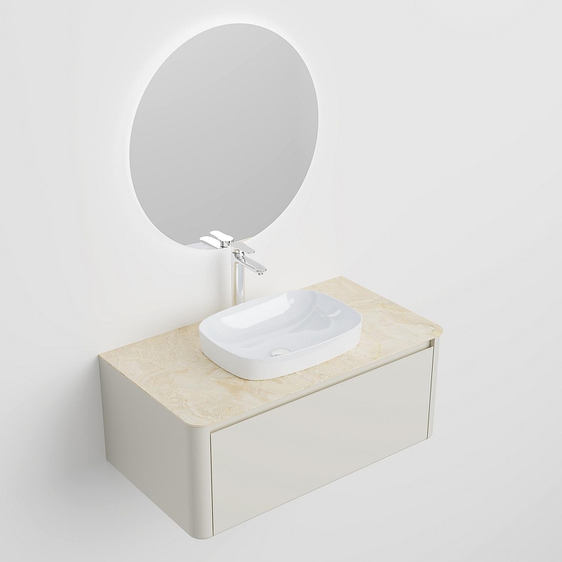 Тумба с раковиной Black&White Universe 9161000 100 см (бежевый) подвесная