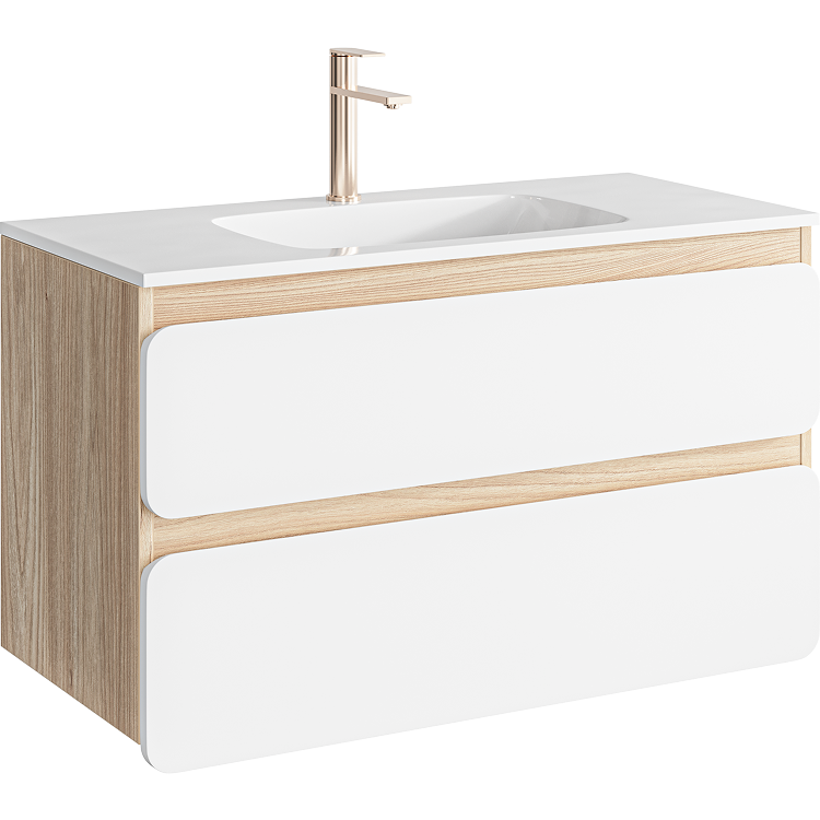 Тумба под раковину Aqwella Vento VEN0710WM 100 см (белый матовый) подвесная