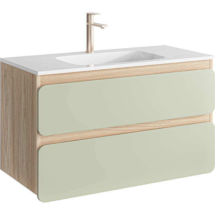 Тумба под раковину Aqwella Vento VEN0710SH 100 см (зелёный шалфей) подвесная