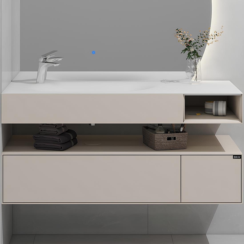 Тумба с раковиной Black&White Universe 9551200L 120 см (серый античный матовый) подвесная L