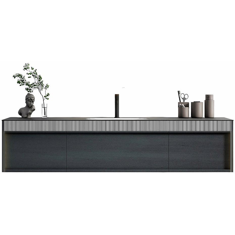 Тумба с раковиной Black&White Universe 9501600 160 см (серый античный матовый) подвесная