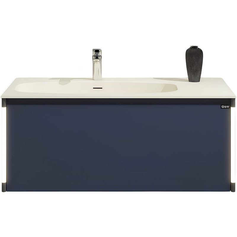 Тумба с раковиной Black&White Universe 9451000 100 см (тёмно-синий) подвесная