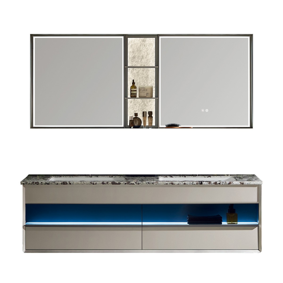 Тумба с раковиной Black&White Universe 2432V 170 см (белый) подвесная