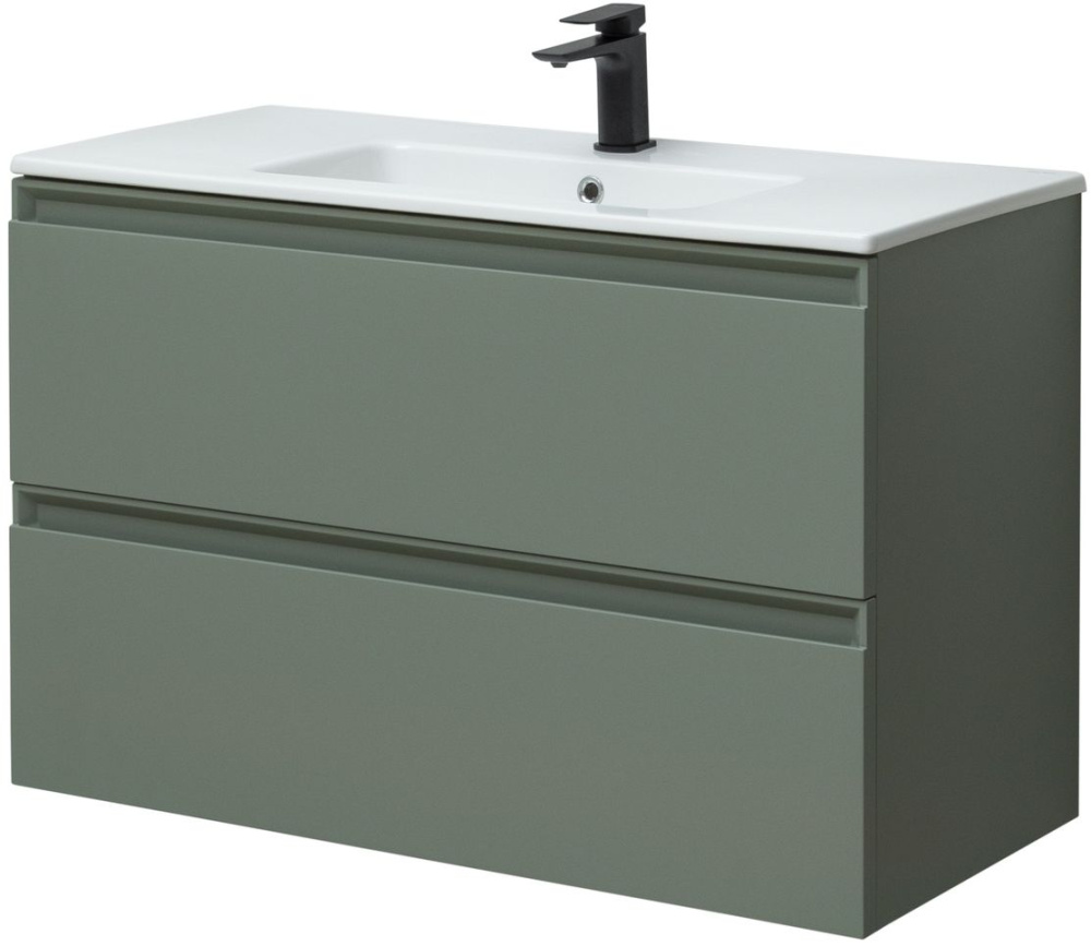 Тумба под раковину Allen Brau Eclipse 1.E1003.CGM 2.0 100 см (олива матовый) подвесная