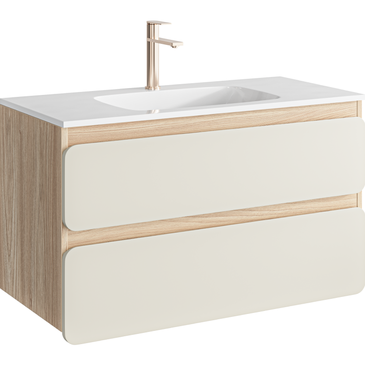 Тумба под раковину Aqwella Vento VEN0710MD 100 см (морская дюна) подвесная