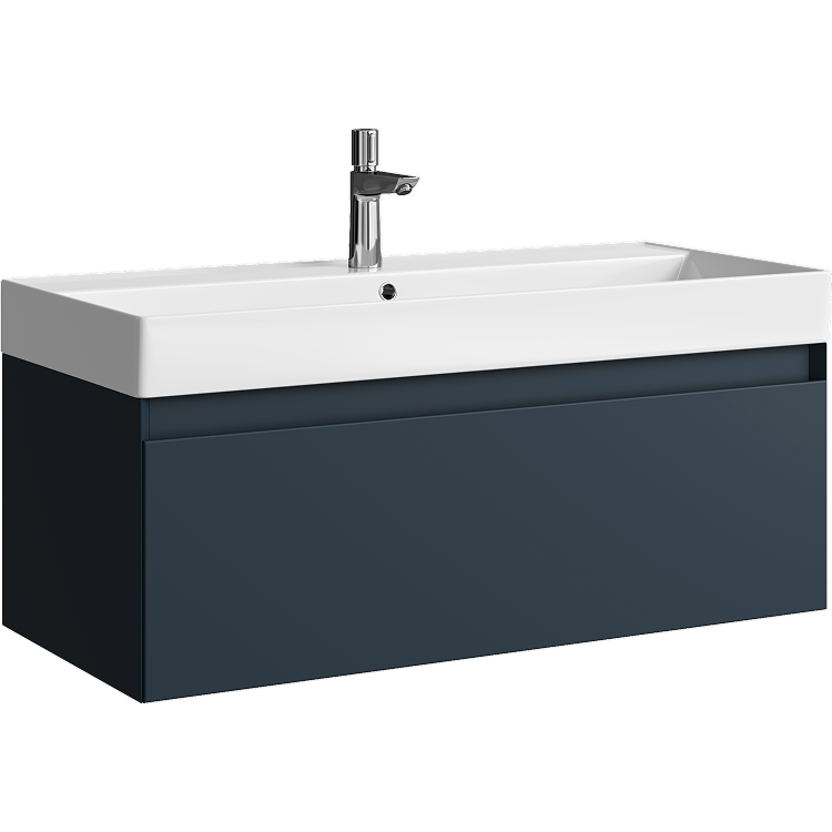 Тумба под раковину Aqwella Geometria GE01101GRM 100 см (серый) подвесная