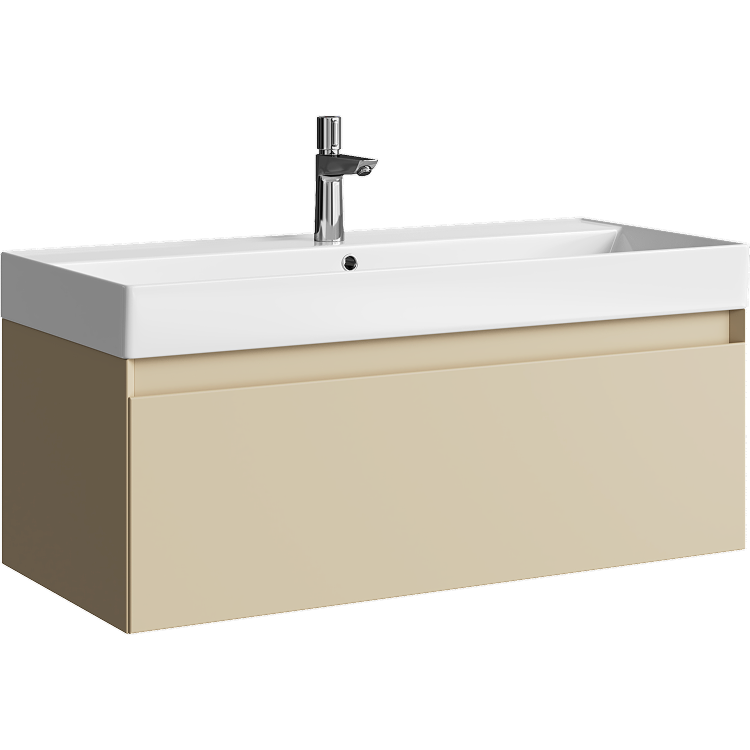 Тумба под раковину Aqwella Geometria GE01101MD 100 см (морская дюна) подвесная