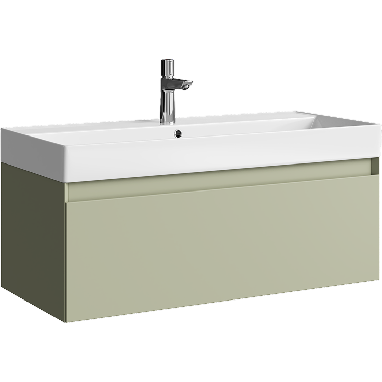 Тумба под раковину Aqwella Geometria GE01101SH 100 см (шалфей зеленый) подвесная