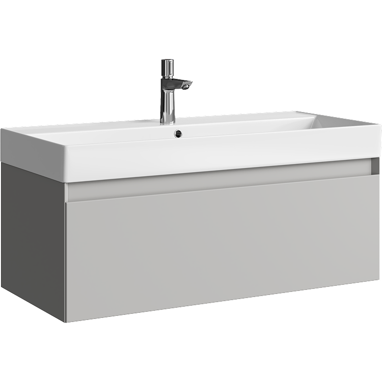 Тумба под раковину Aqwella Geometria GE01101ST 100 см (серый туман) подвесная
