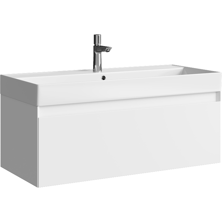 Тумба под раковину Aqwella Geometria GE01101WM 100 см (белый) подвесная