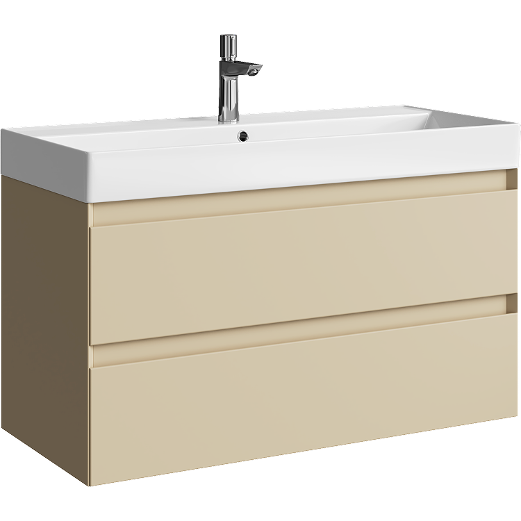 Тумба под раковину Aqwella Geometria GE01102MD 100 см (морская дюна) подвесная