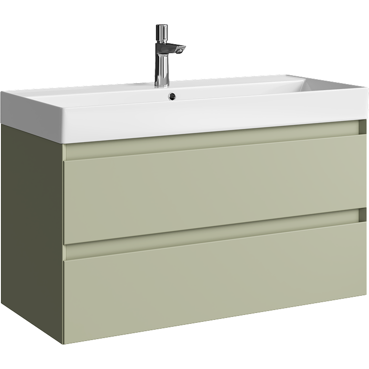 Тумба под раковину Aqwella Geometria GE01102SH 100 см (шалфей зеленый) подвесная