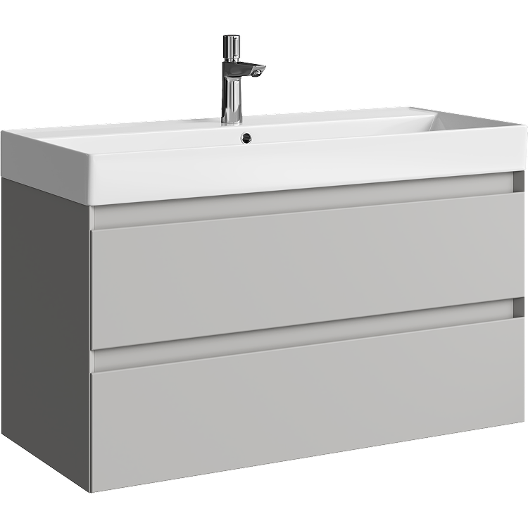 Тумба под раковину Aqwella Geometria GE01102ST 100 см (серый туман) подвесная