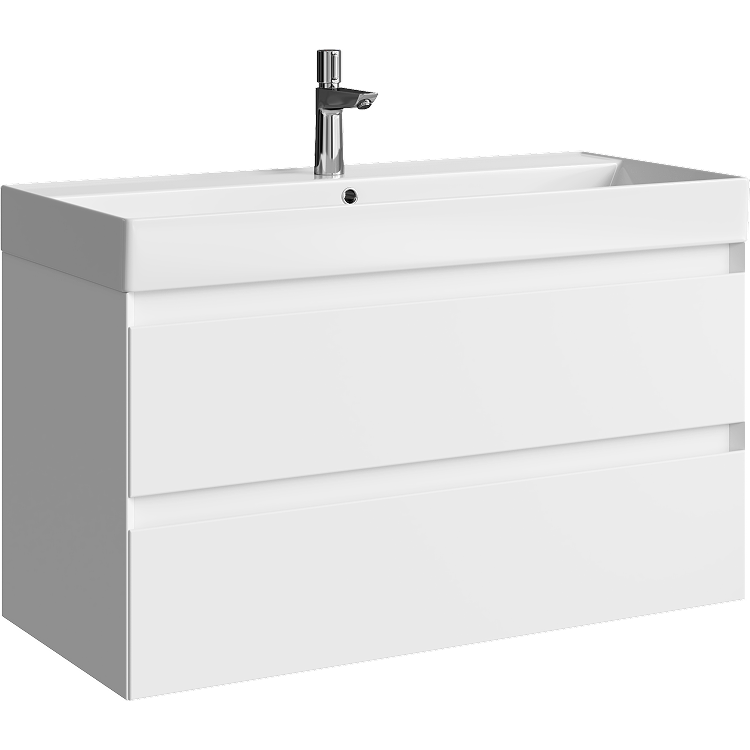 Тумба под раковину Aqwella Geometria GE01102WM 100 см (белый) подвесная