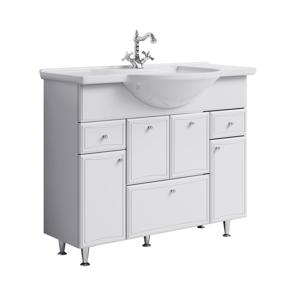 Тумба под раковину Aqwella Барселона BA0110K 106 см (белый) напольная