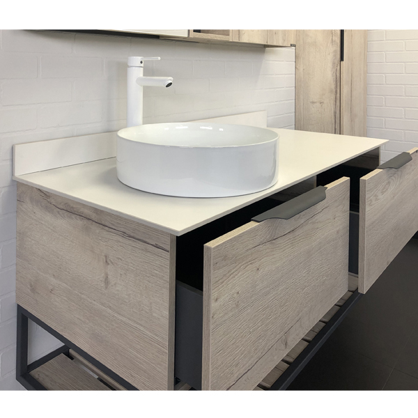 Тумба с раковиной Comforty Порто-1 00-00008905 120 см (дуб дымчатый) напольная