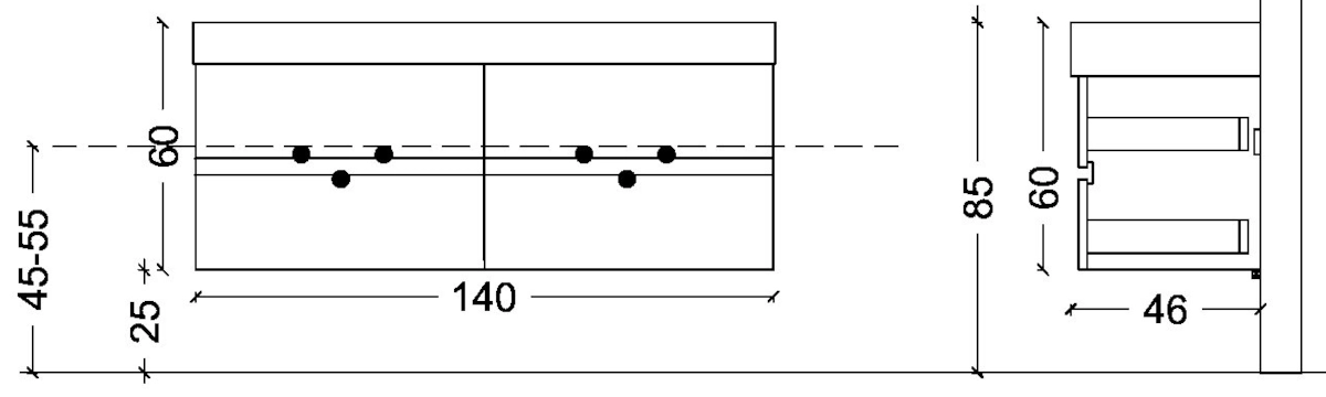 Тумба под раковину ArmadiArt Vallessi 837-140-Z 140 см (тёмное дерево) подвесная