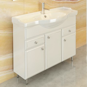 Тумба с раковиной Comforty Сочи 00004134582 100 см (белый) напольная