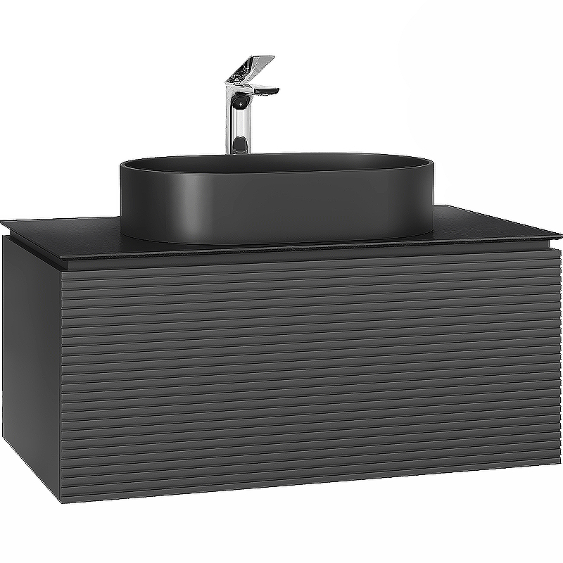 Тумба под раковину Jorno Stone Stn.01.100/P/A/JR 100 см (антрацит)
