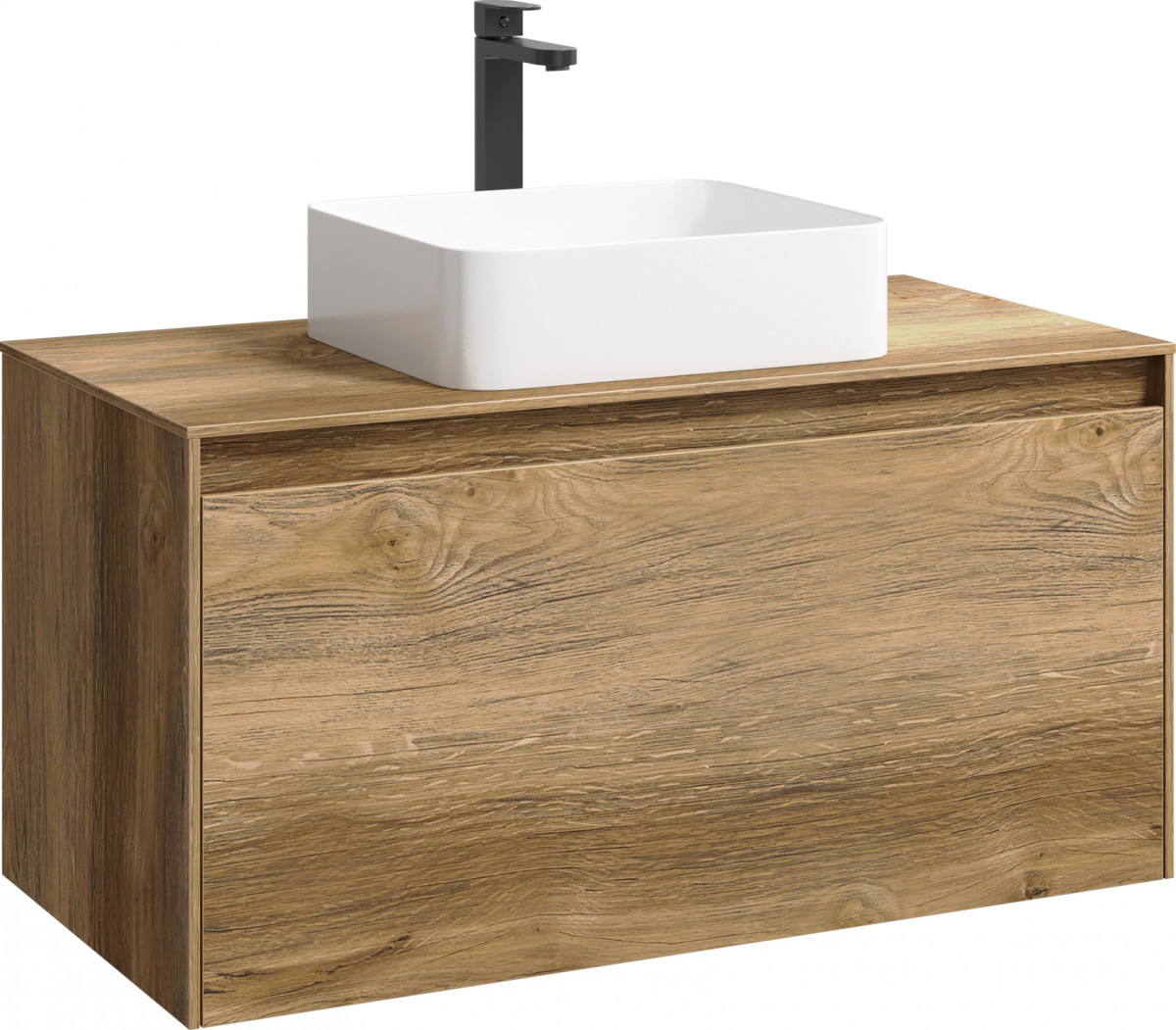 Корпус тумбы под раковину Aqwella Mobi MOB0110DB 100 см без фасада (дуб балтийский) подвесной