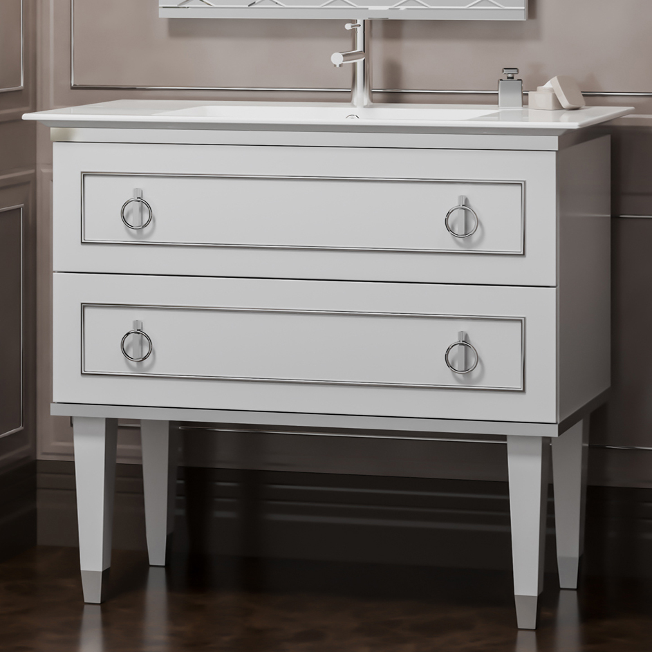 Тумба под раковину Opadiris Порто Z0000013812 100 см (белый/хром) напольный