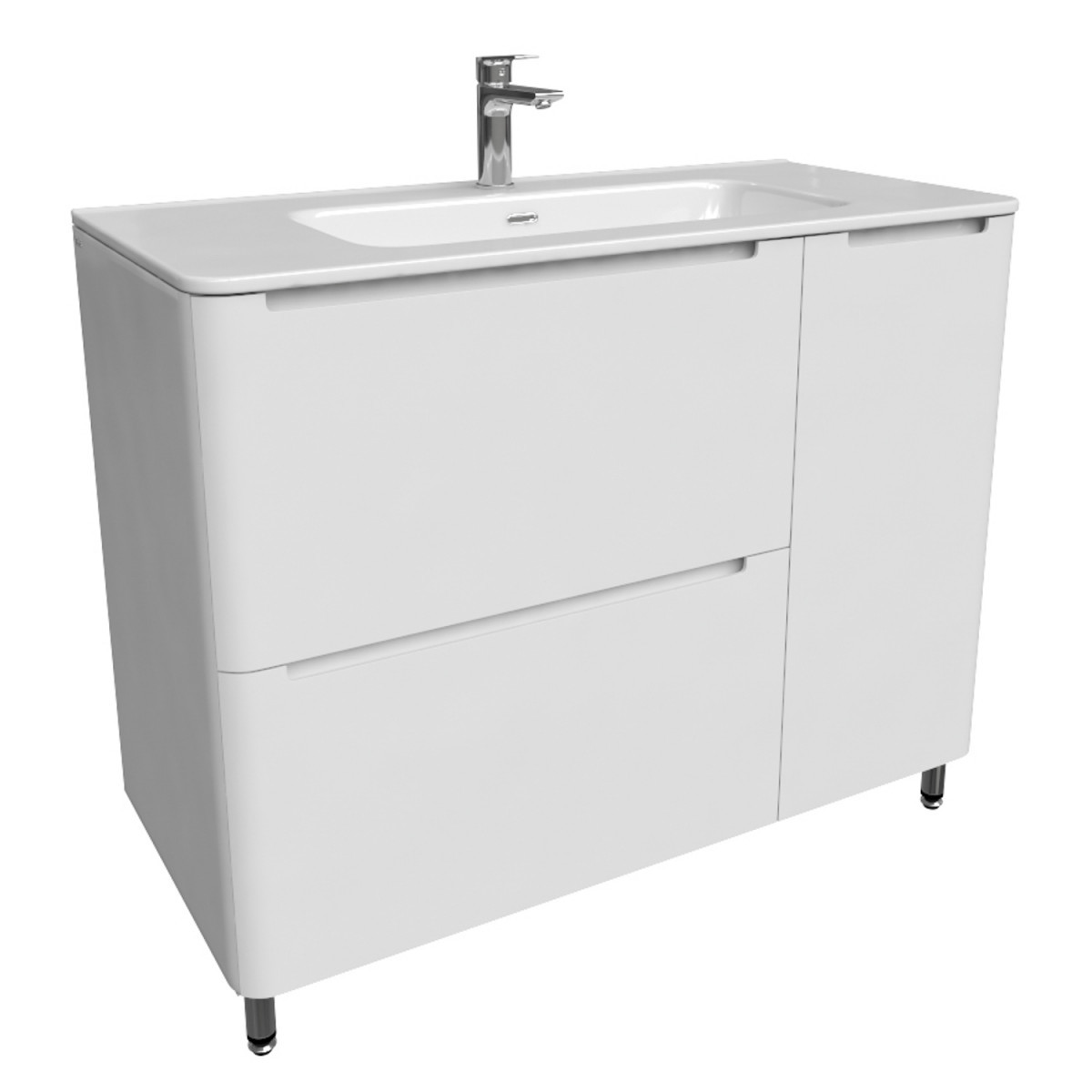 Тумба с раковиной IDDIS Edifice EDI10WFi95K 100 cм (белый) напольная