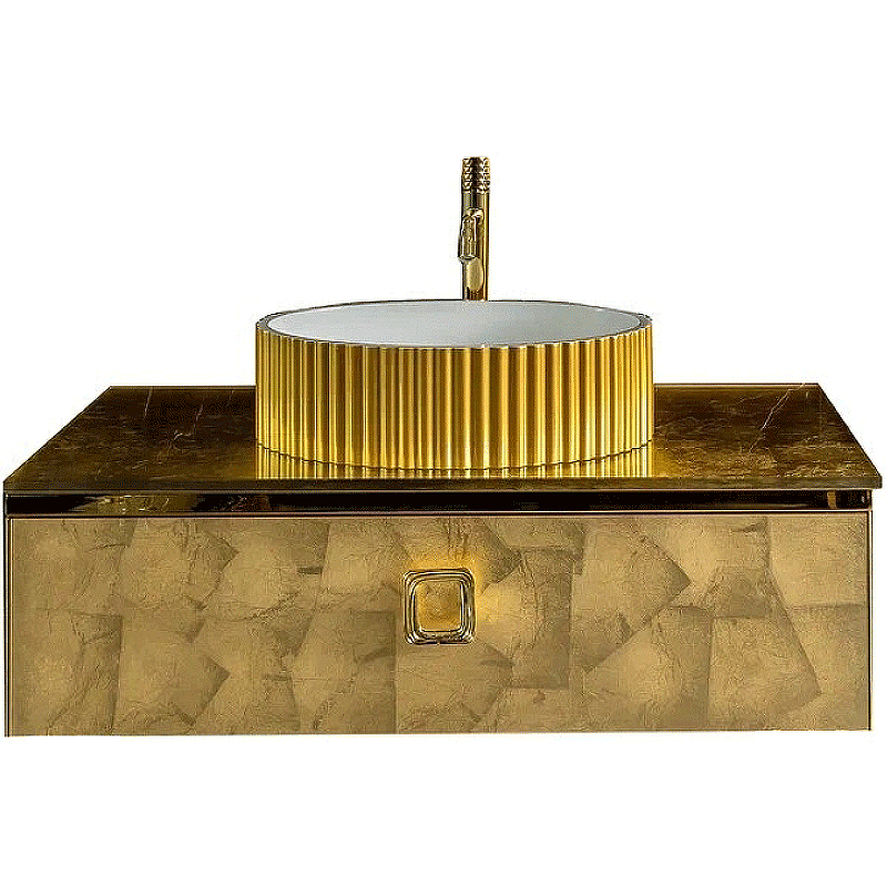 Тумба под раковину ArmadiArt Lucido 770-100-Foil 100 см (поталь)