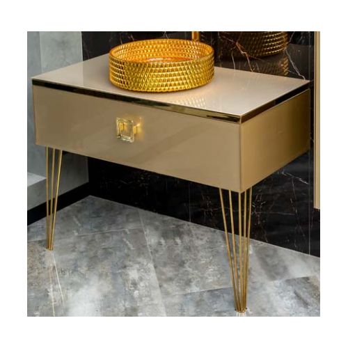 Тумба под раковину ArmadiArt Lucido 770-100-Light Gold 100 см (светлое золото)