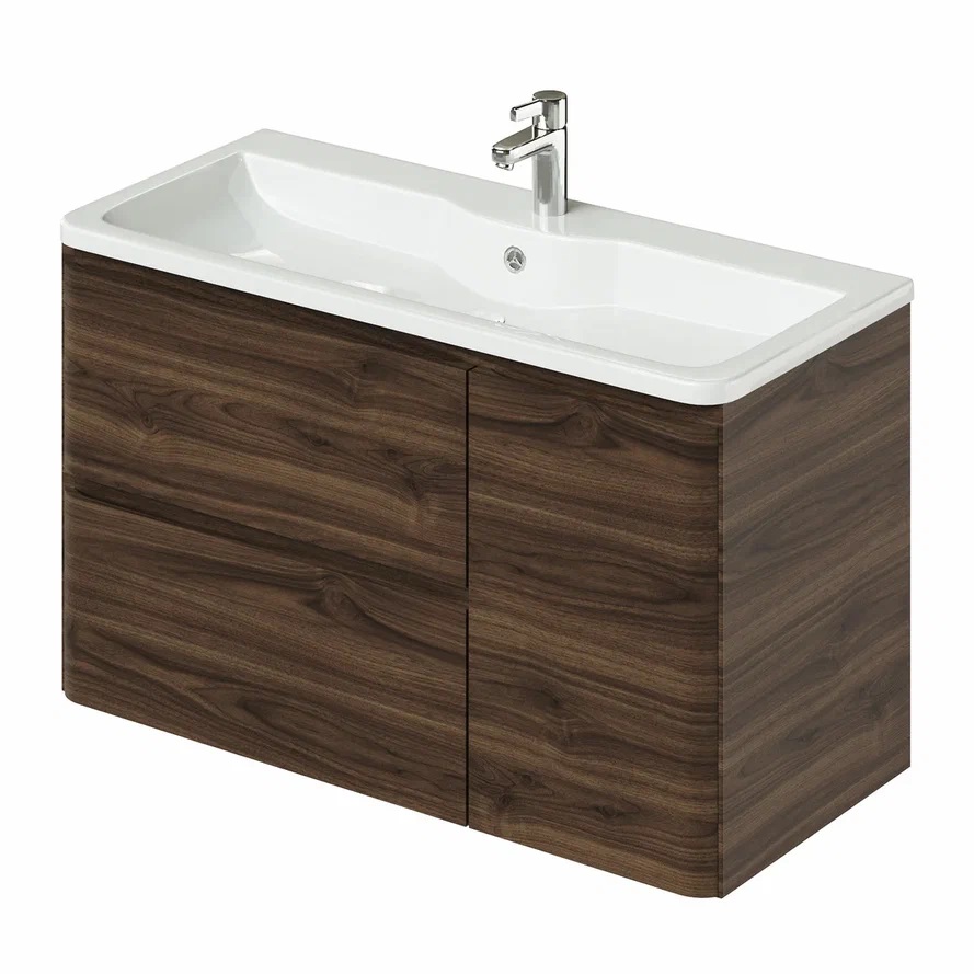 Тумба с раковиной Итана Roberto 4657834371682 100 см (орех пекан шоколад стронг) подвесная