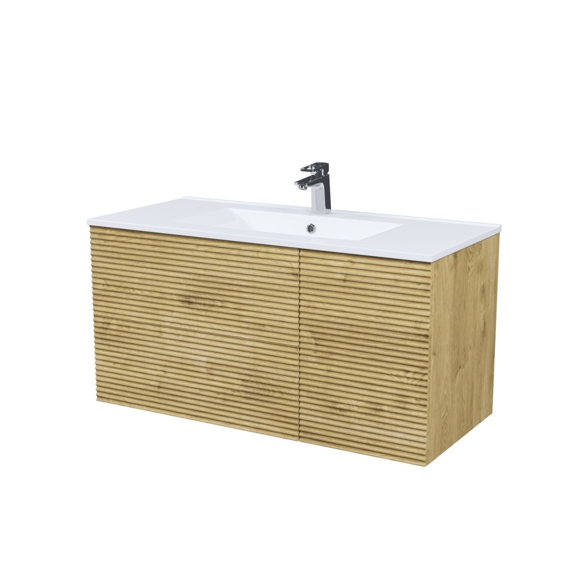 Тумба с раковиной IDDIS Bild BIL10V0i95K 100 см (дуб светлый) подвесная