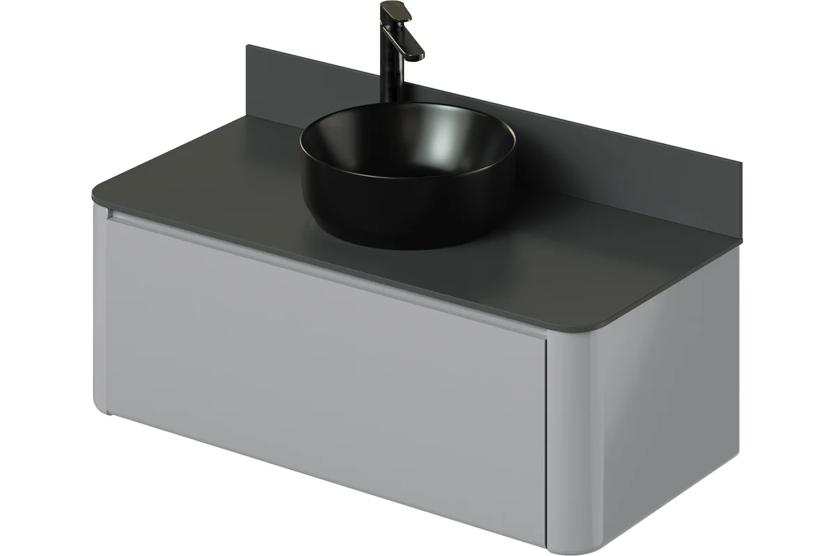 Тумба со столешницей Итана Pronto 4657821040256 100 см (эмаль серый матовый) подвесная