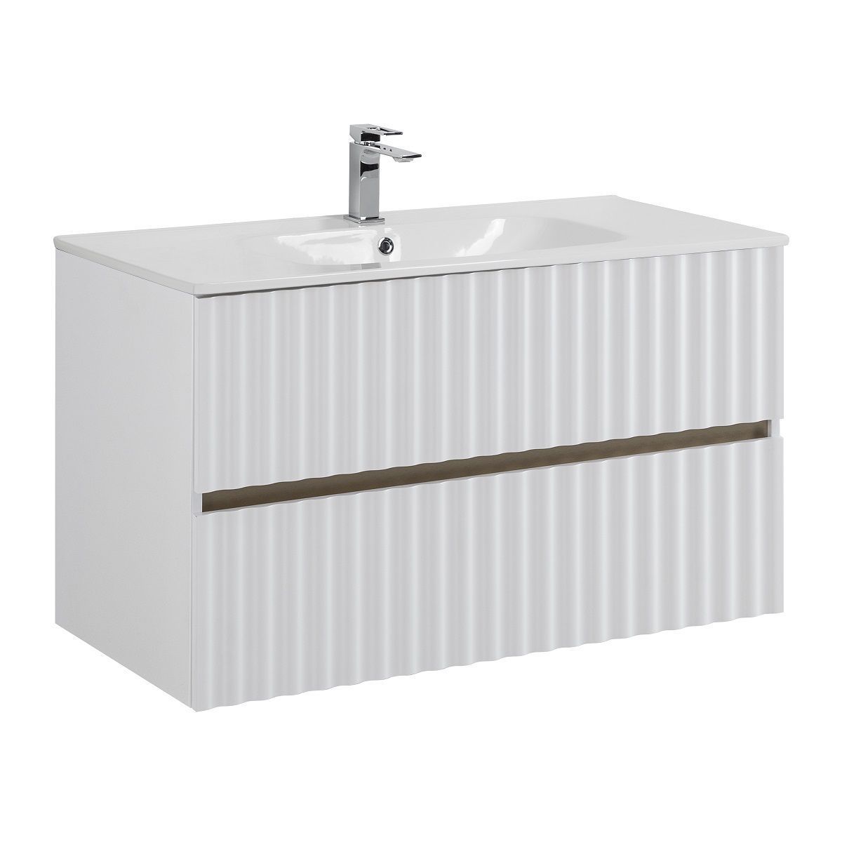 Тумба под раковину Art&Max Elegant AM-ELEGANT-1000-2C-SO-BM-LED 100 см (белый матовый) подвесная