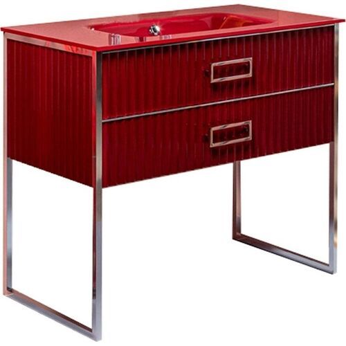 Тумба под раковину ArmadiArt Monaco 866-100-RCR 100 см (бордо/хром)