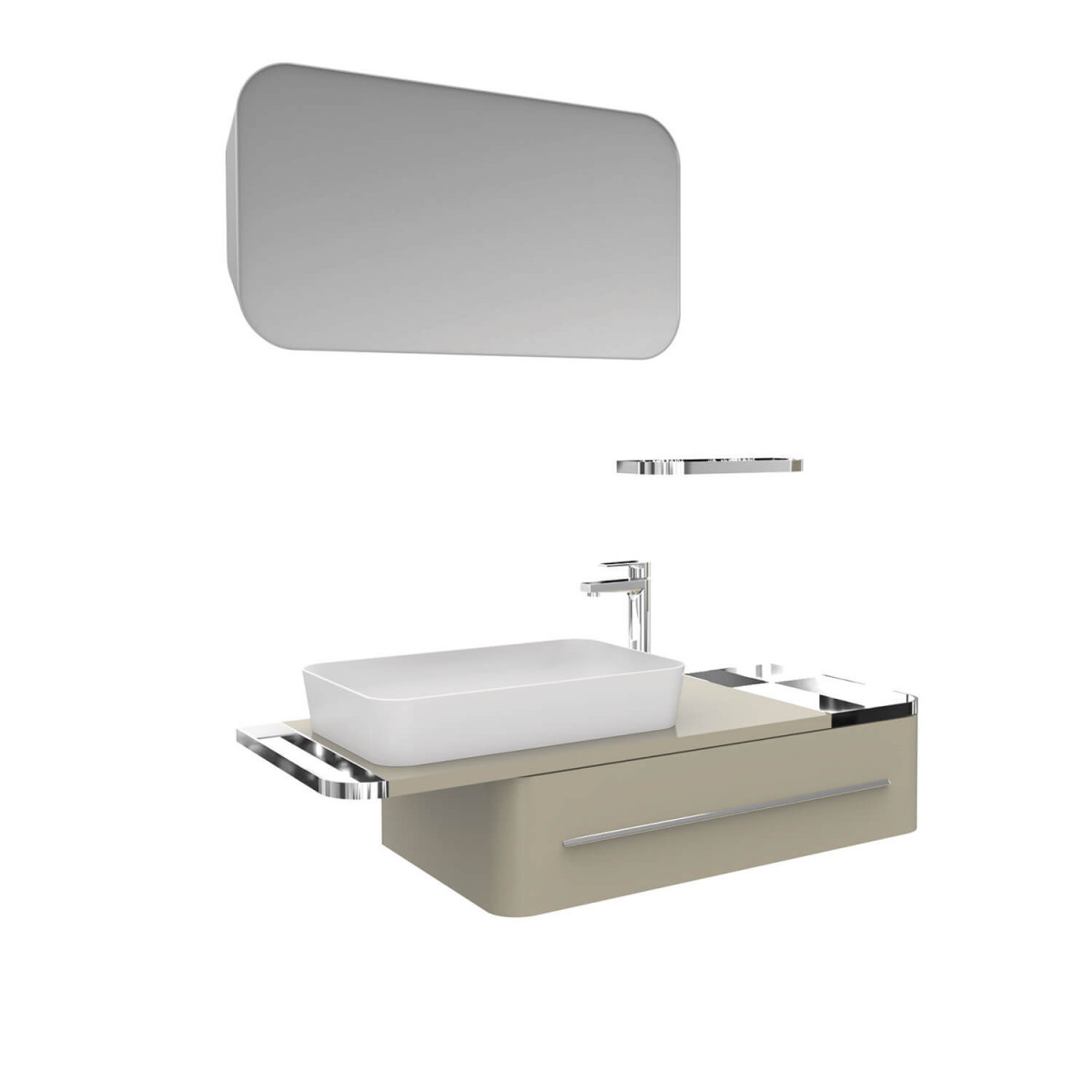 Тумба с раковиной Creavit Angel AL0120.01.PZK+UL060 120 см (бежевый) подвесная