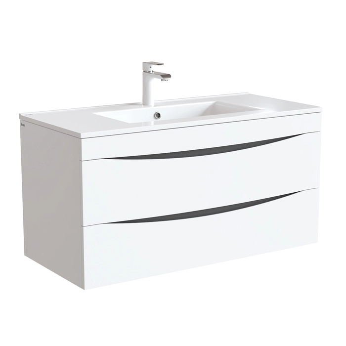 Тумба с раковиной IDDIS Cloud CLO10W1i95K 100 см (белый) подвесная