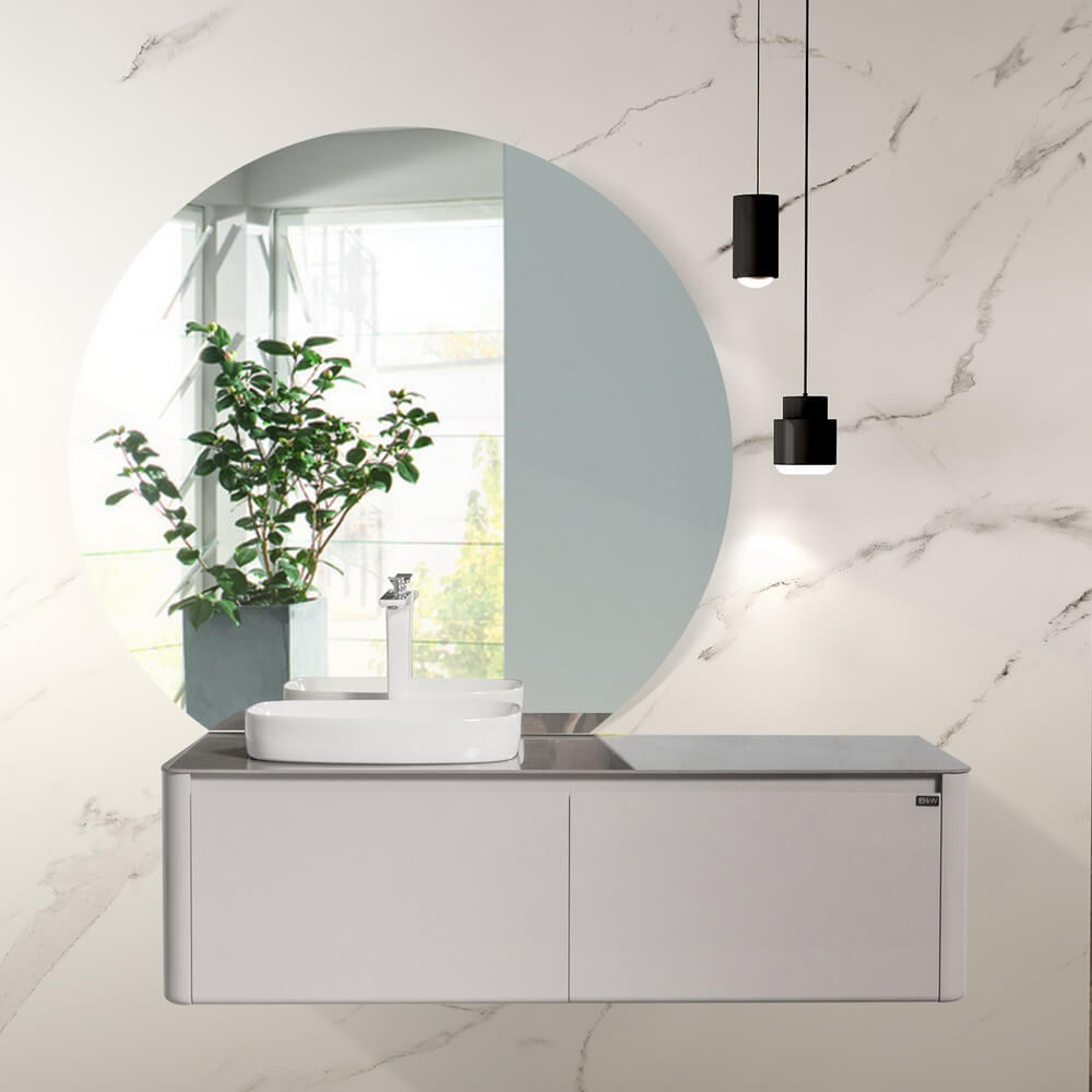 Тумба с раковиной Black&White Universe U915.1400L 140 см (серый) подвесная