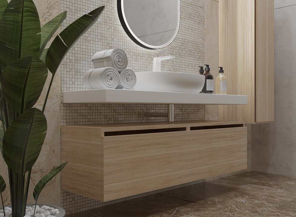 Тумба под столешницу ArmadiArt Vallessi UNO-S 897-140-L 140 см (светлое дерево)