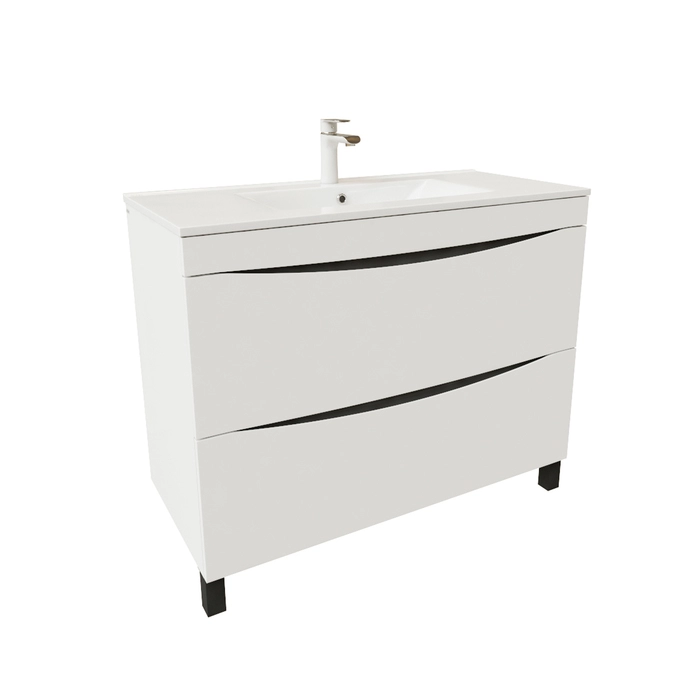 Тумба с раковиной IDDIS Cloud CLO10WFi95K 100 см (белый) напольная