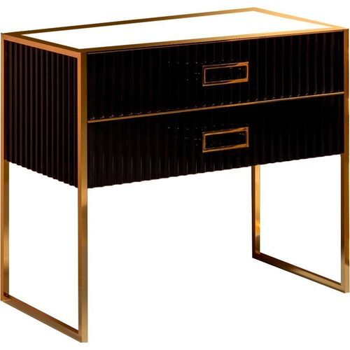 Тумба под раковину ArmadiArt Monaco 866-100-BG 100 см (чёрный/золото)