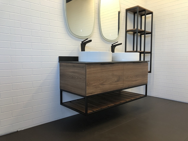 Тумба с раковиной Comforty Порто-2 00-00001287 120 см (дуб тёмный) подвесная