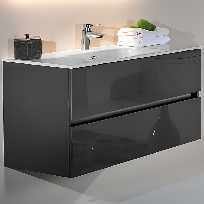 Тумба под раковину ArmadiArt Vallessi 837-100-A glossy 100 см (антрацит) подвесная