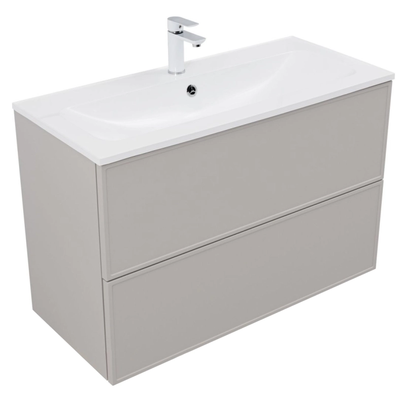 Тумба под раковину Aquanet Арт 343969 100 см (бежевый) подвесная