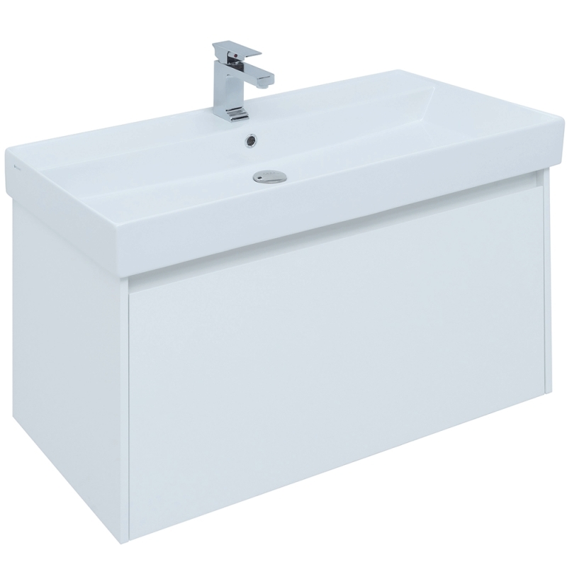 Тумба под раковину Aquanet Nova Lite 100 см (белый) 1 ящик подвесная