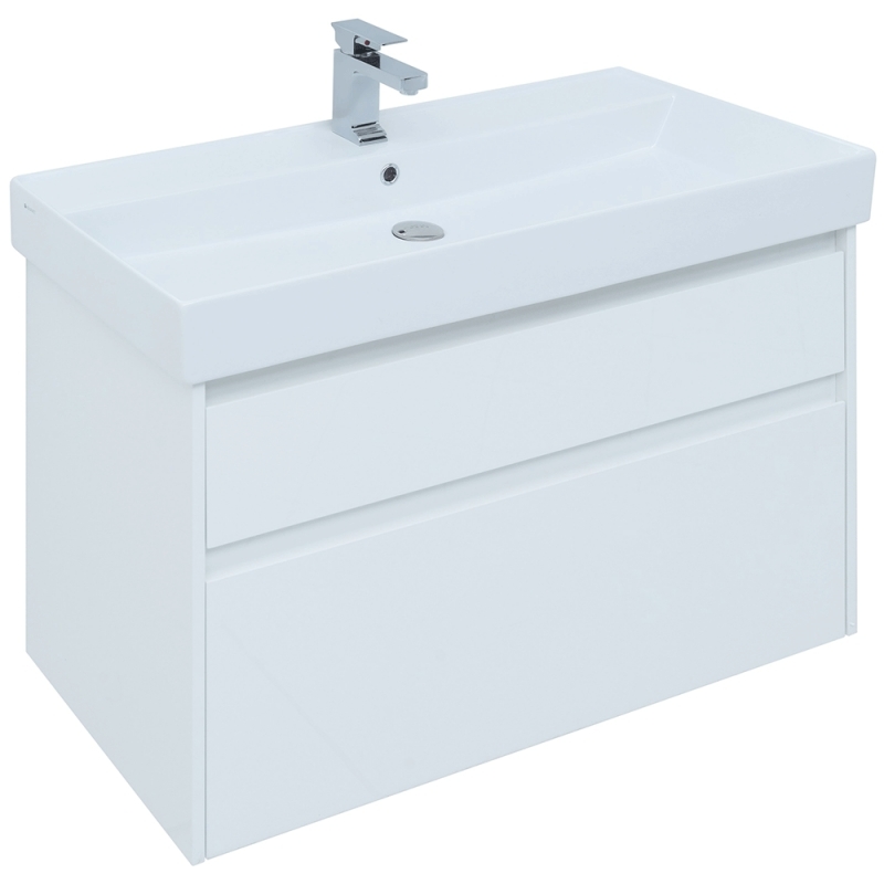 Тумба под раковину Aquanet Nova Lite 100 см (белый) 2 ящика подвесная