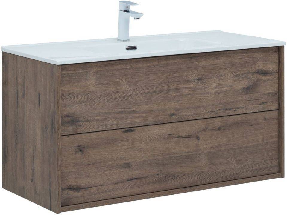 Тумба под раковину Aquanet Lino (Flat) 287545 100 см (дуб веллингтон) подвесная