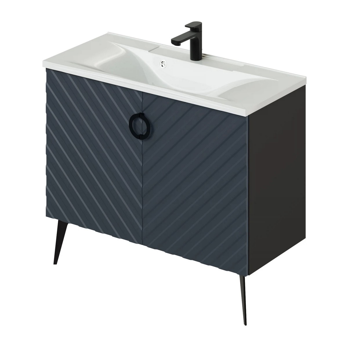 Тумба с раковиной Итана Palladio 2.0 4657810339989 100 см (маренго софт) напольная