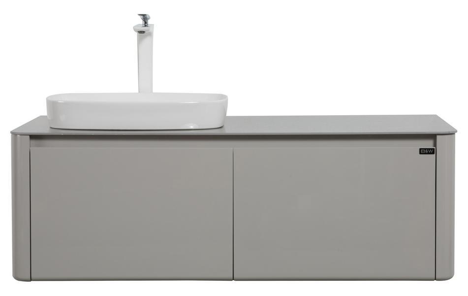 Тумба с раковиной Black&White Universe U915.1200L 120 см (серый) подвесная