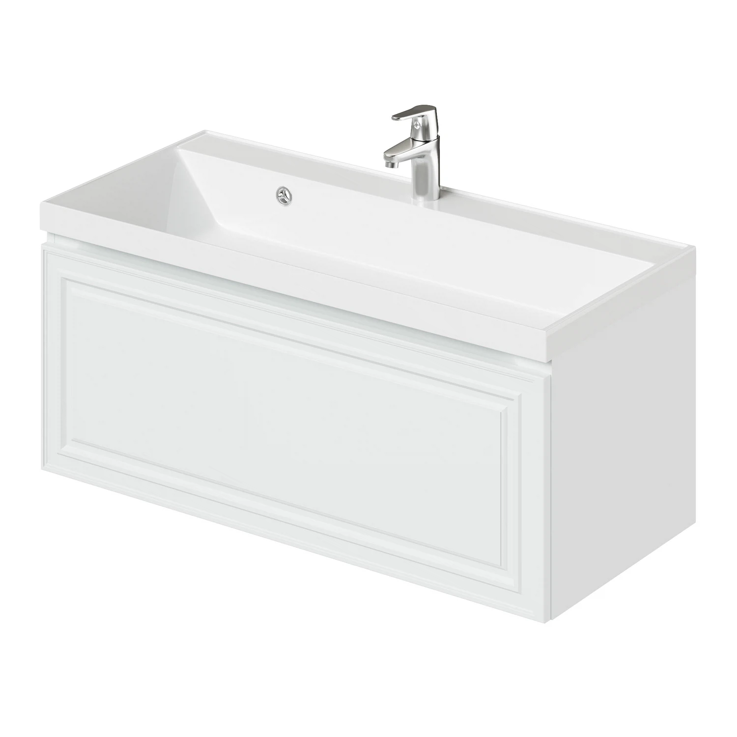 Тумба с раковиной Итана Verona 2.0 4657810333505 100 см (белый матовый) подвесная