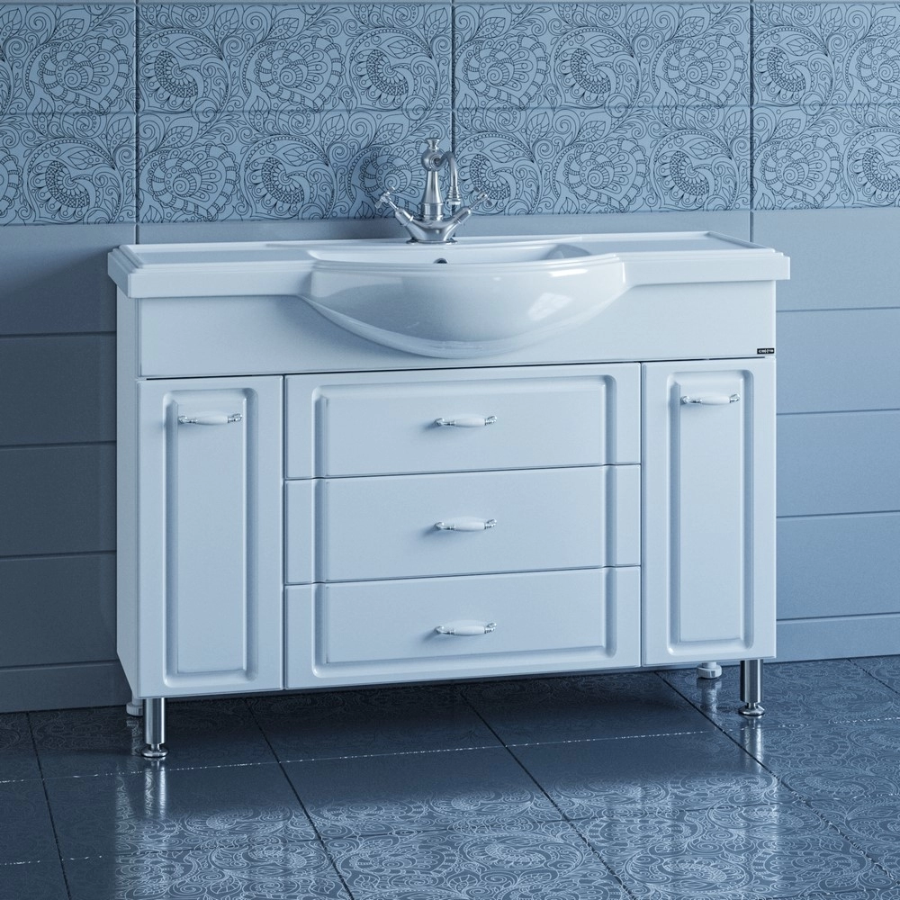 Тумба под раковину СанТа Монарх 700106 120 см (белый) напольная